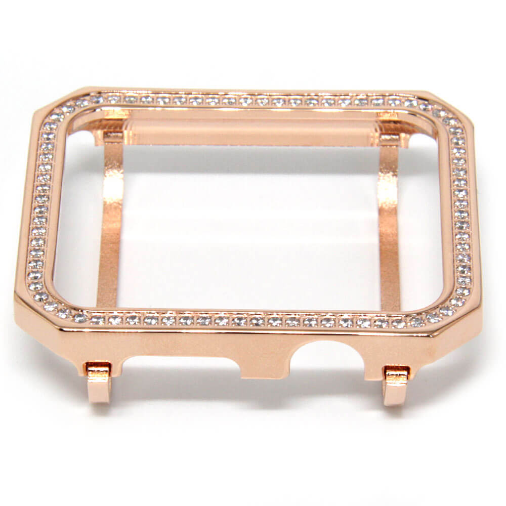 Rose gold special square diamonds alloy Apple watch case